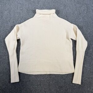 Aritzia Wilfred Sweater Womens XS Ivory Turtleneck Wool Yarn From Italy Pullover